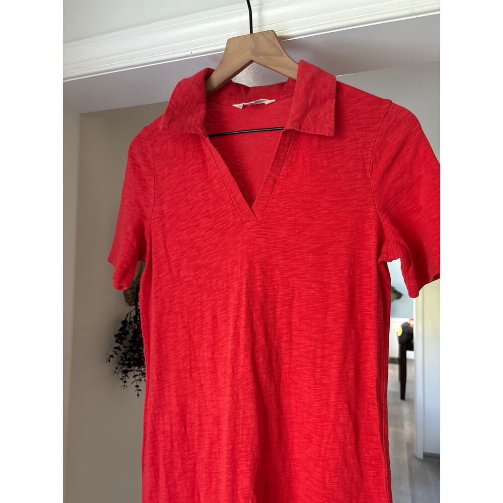 Boden Red Cotton Polo Shirt Dress Size 4 Preppy Short Sleeve Mini - Picture 4 of 8